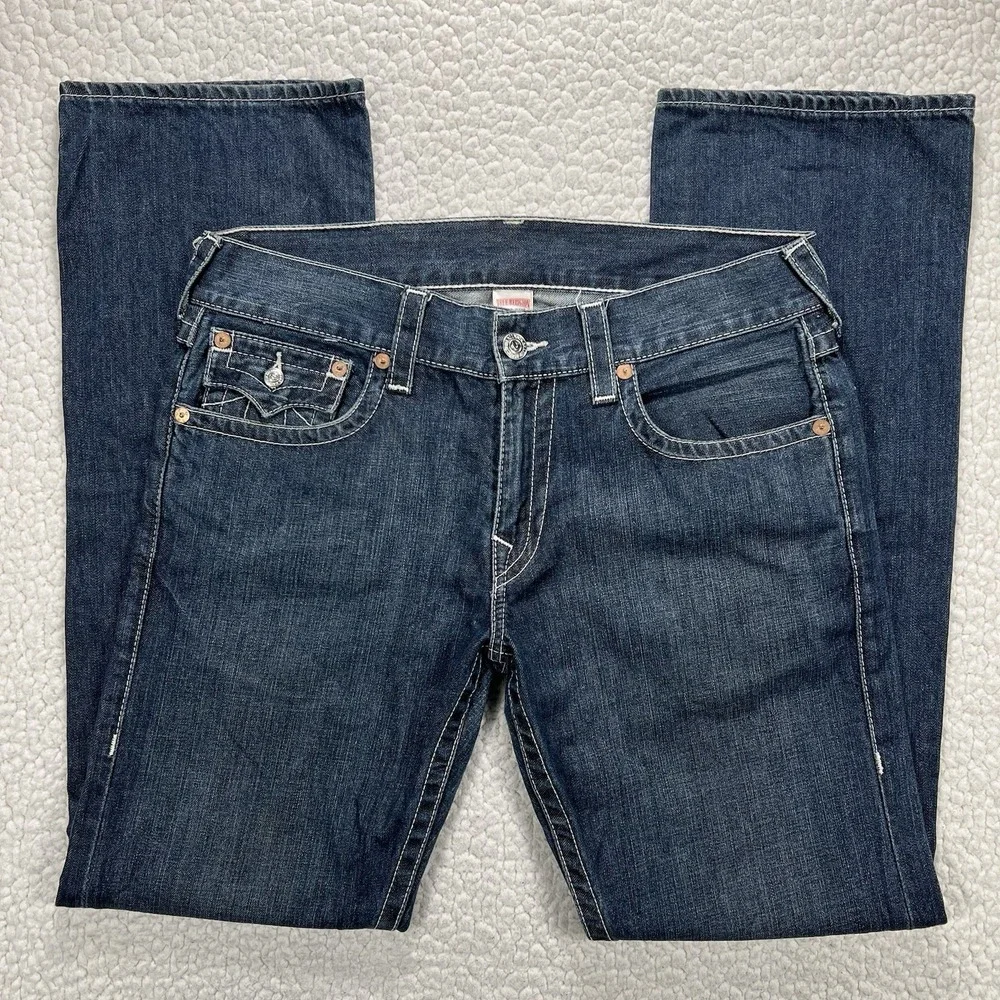 True Religion Jeans Men's 33 (Actual 35x33.5) Lonestar Straight Flap Pocket Y2K